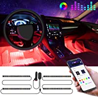 Govee Luces LED Coche- 4x22CM RGB Tiras LED Soporta Bluetooth App y Caja de Control- 16 Millones de Colores de DIY con…
